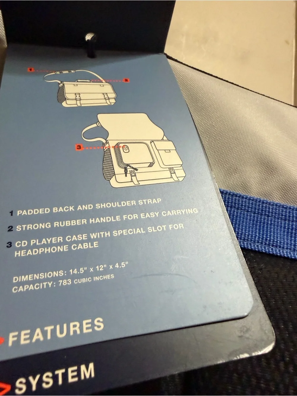 NWT GAP Light Blue and Gray Padded Messenger Bag